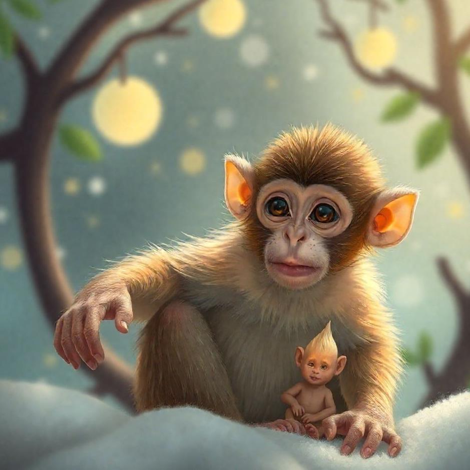 Dream : A baby monkey at home in a dream