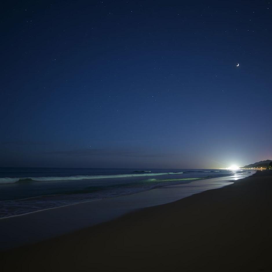 Dream : A beach at night in a dream