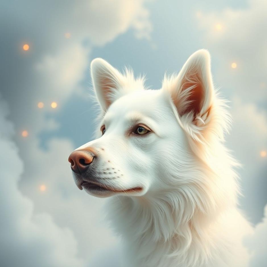 Dream : A beautiful white dog in a dream