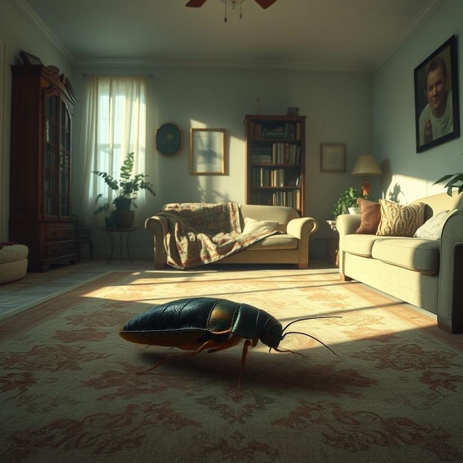 Dream : A big cockroach at home in a dream