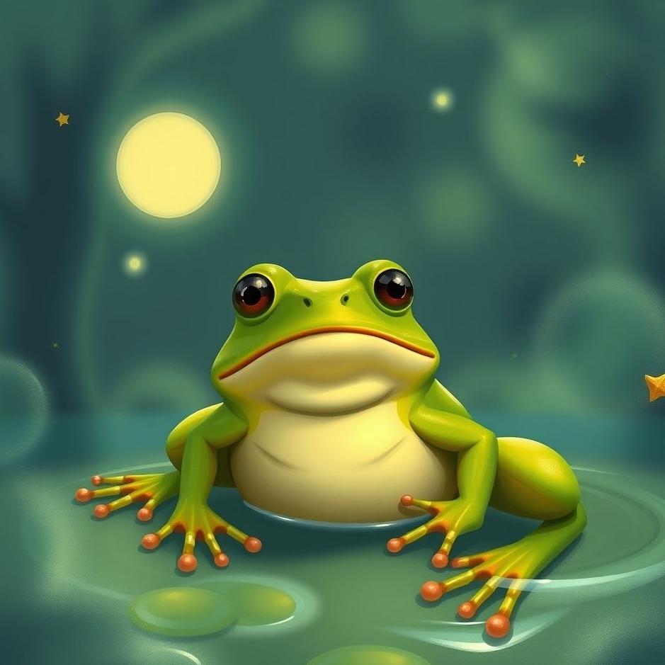 Dream : A big green frog at home in a dream