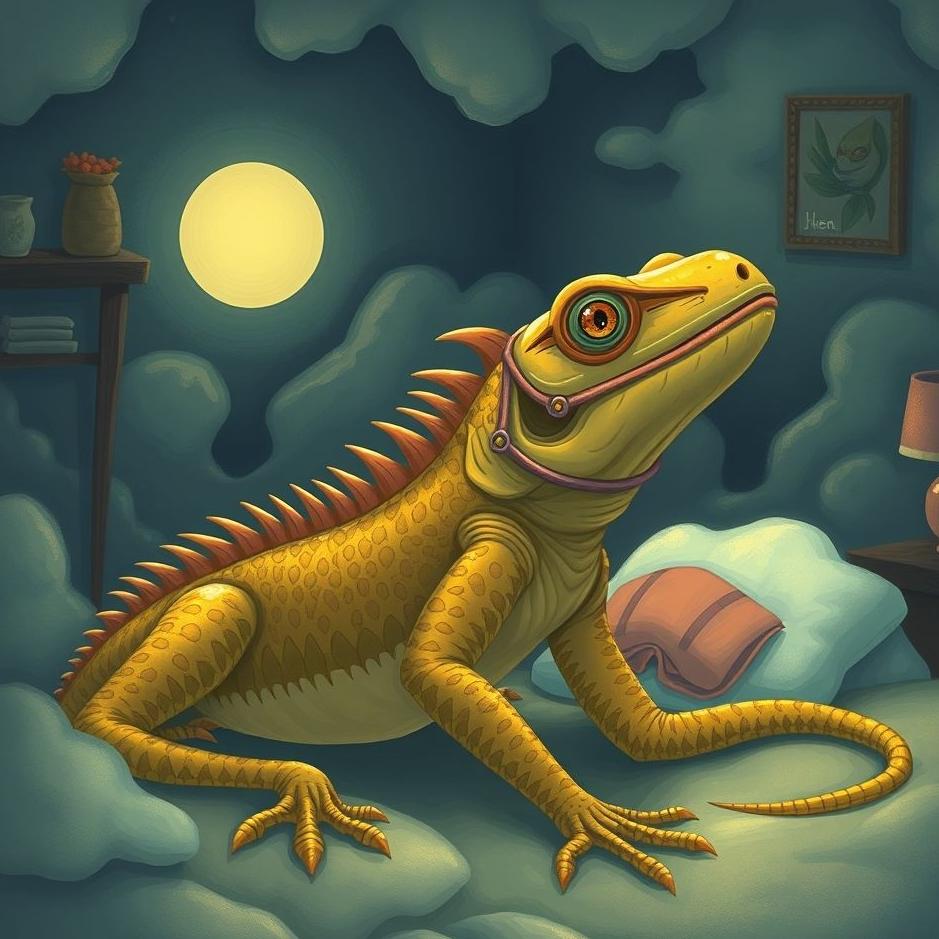 Dream : A big lizard at home in a dream