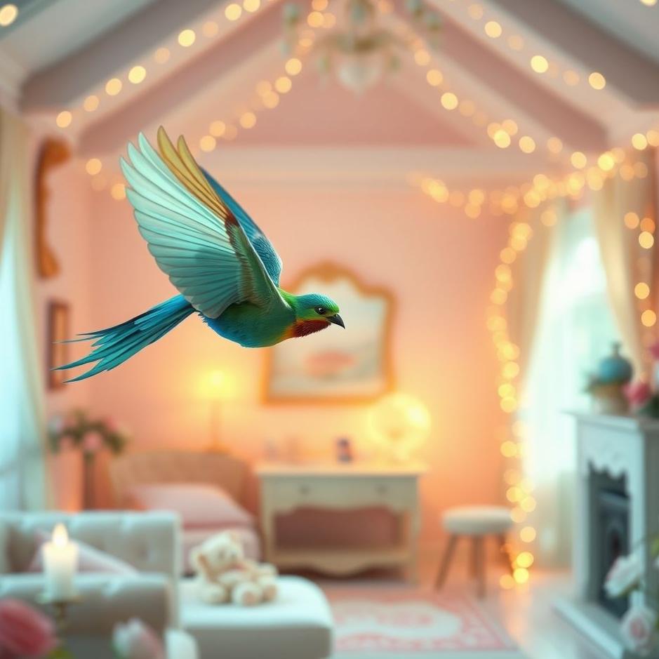 Dream : A bird flying in the house in a dream