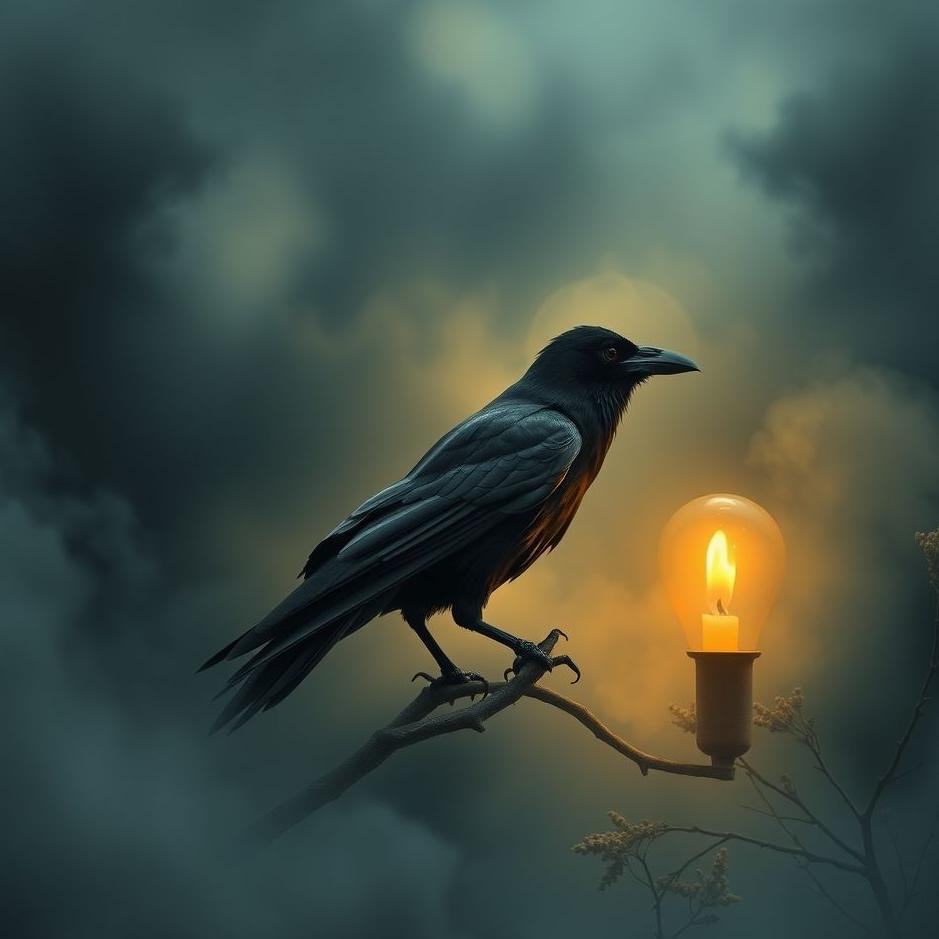 Dream : A black crow at home in a dream