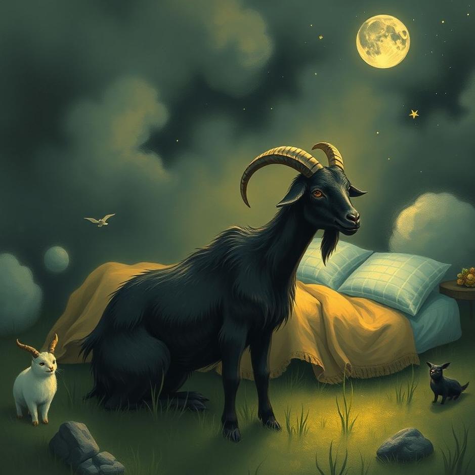 Dream : A black goat at home in a dream