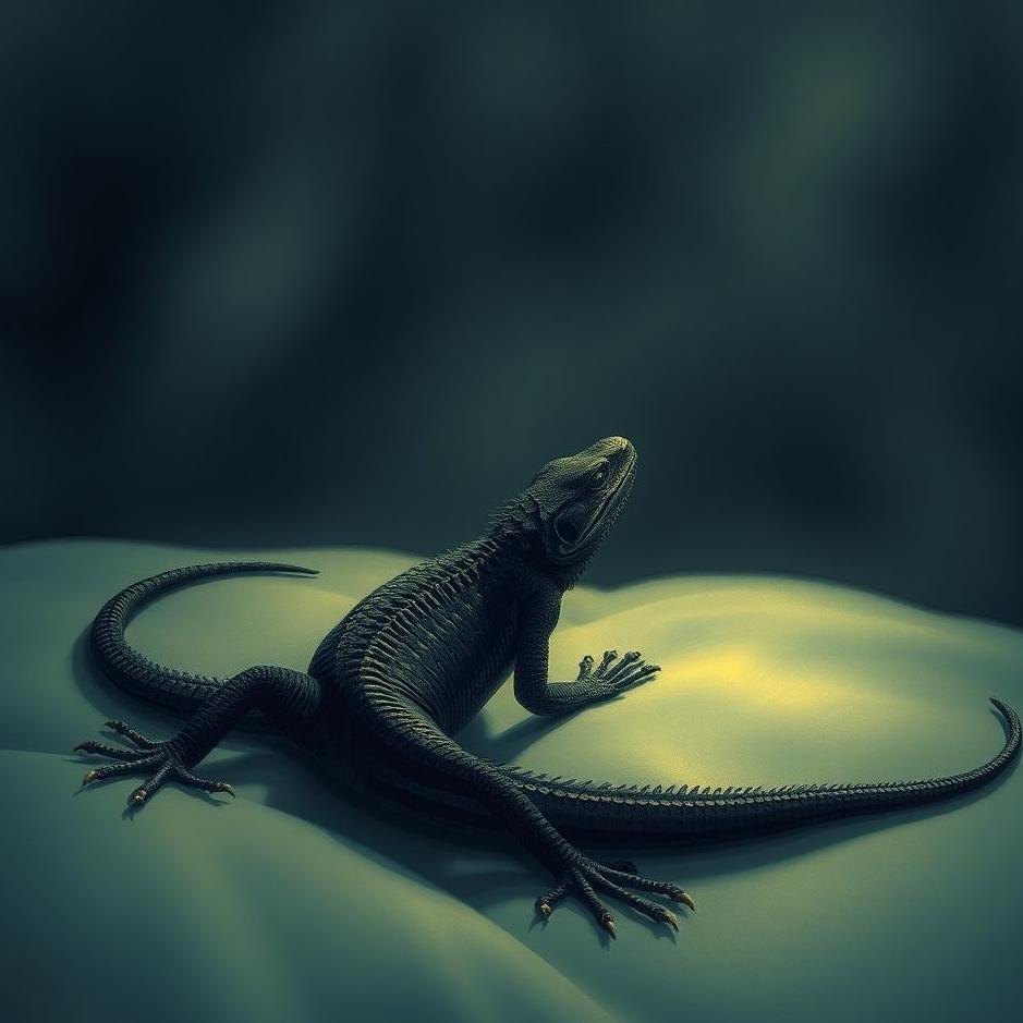 Dream : A black lizard at home in a dream