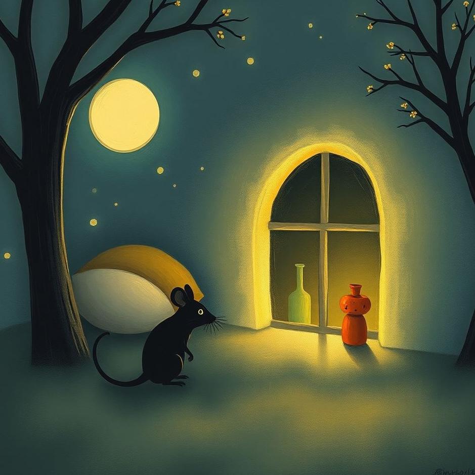 Dream : A black mouse at home in a dream