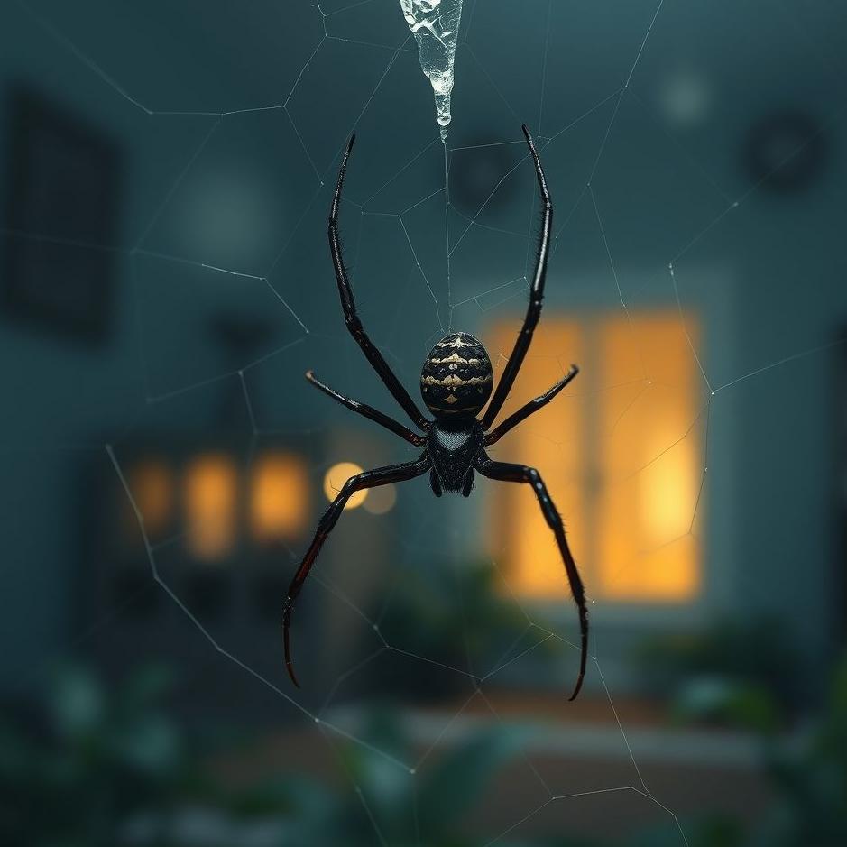 Dream : A black spider at home in a dream