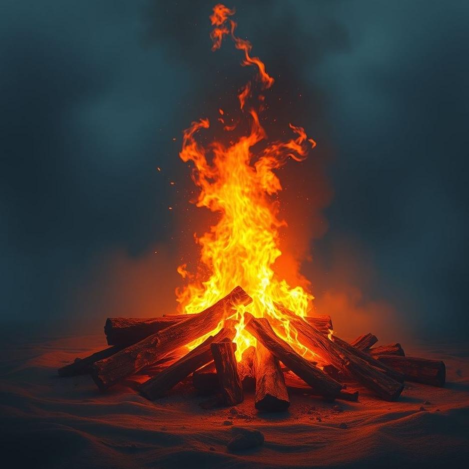 Dream : A blazing fire in a dream