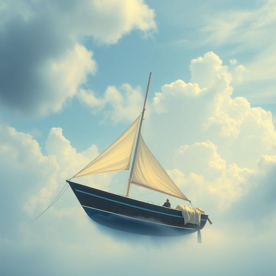 Dream : A boat flying in the air in a dream