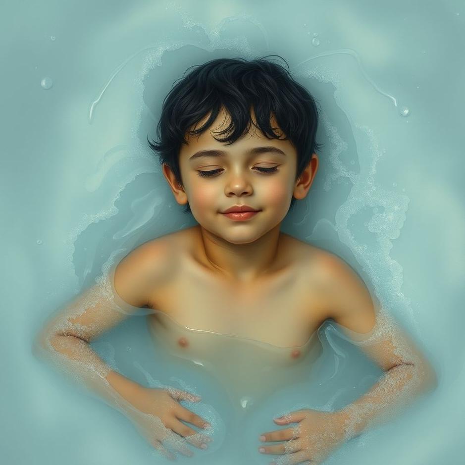 Dream : A boy being washed in a dream