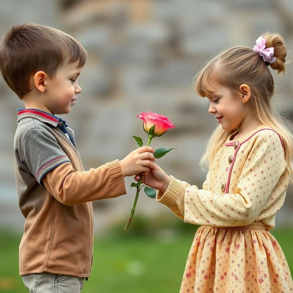 Dream : A boy giving a girl a rose 