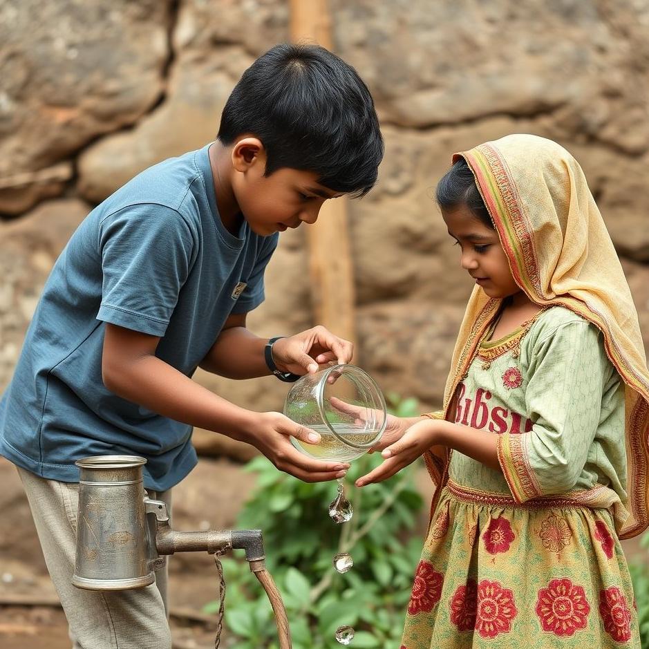 Dream : A boy giving water to a girl 