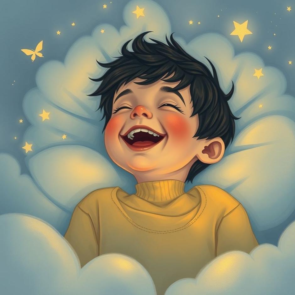 Dream : A boy laughing in a dream