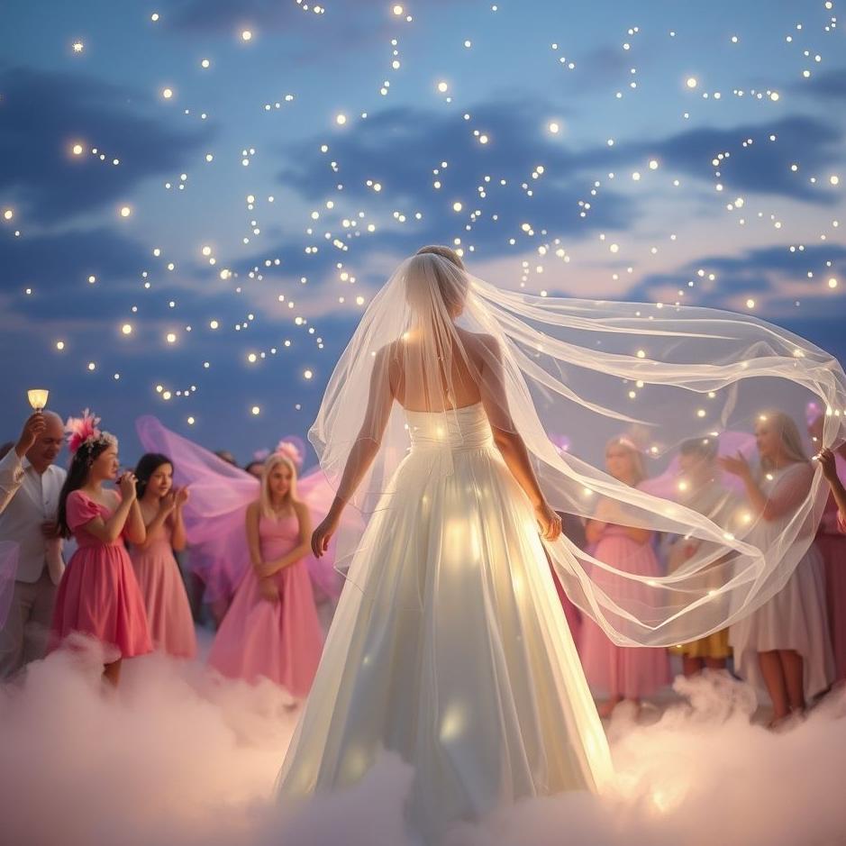 Dream : A bride and a crowd in a dream