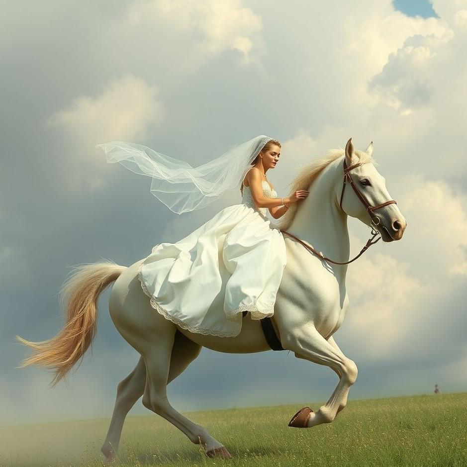 Dream : A bride riding a horse in a dream