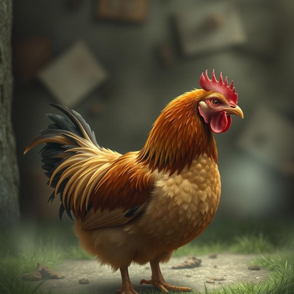 Dream : A brown chicken at home in a dream