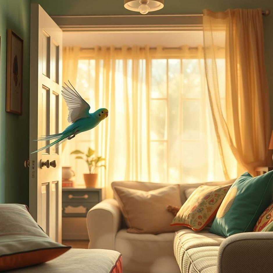 Dream : A budgie entering a house in a dream