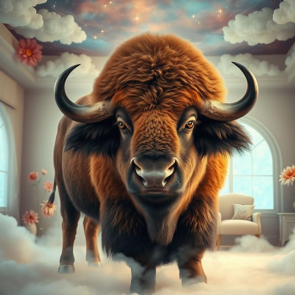 Dream : A buffalo at home in a dream