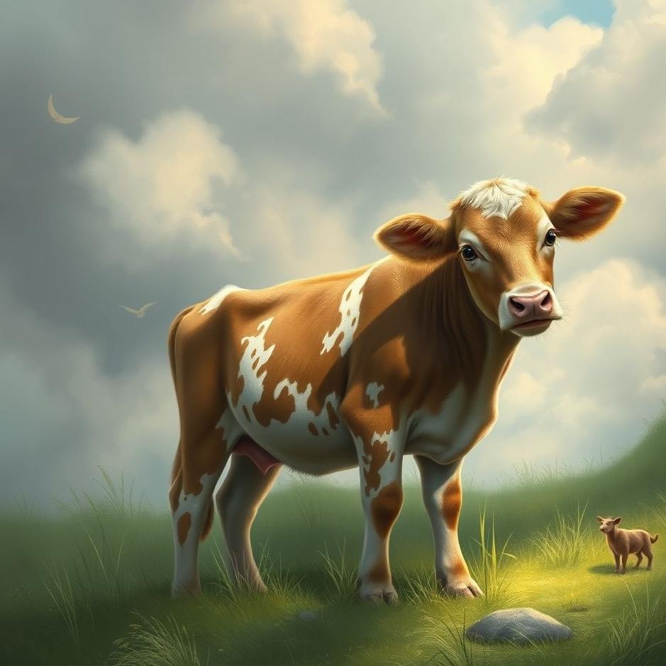 Dream : A calf at home in a dream