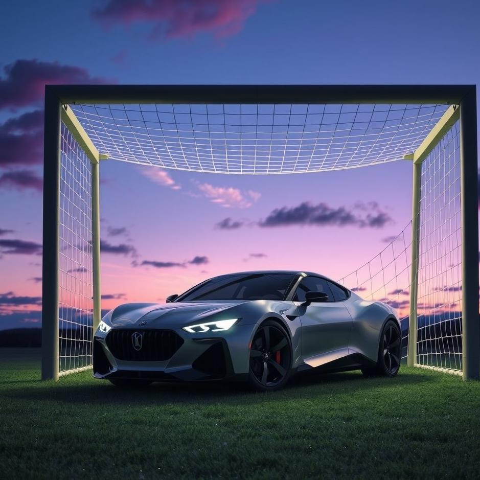 Dream : A car in a goal in a dream
