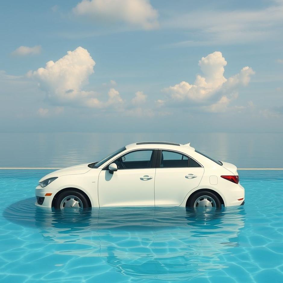 Dream : A car in a pool in a dream
