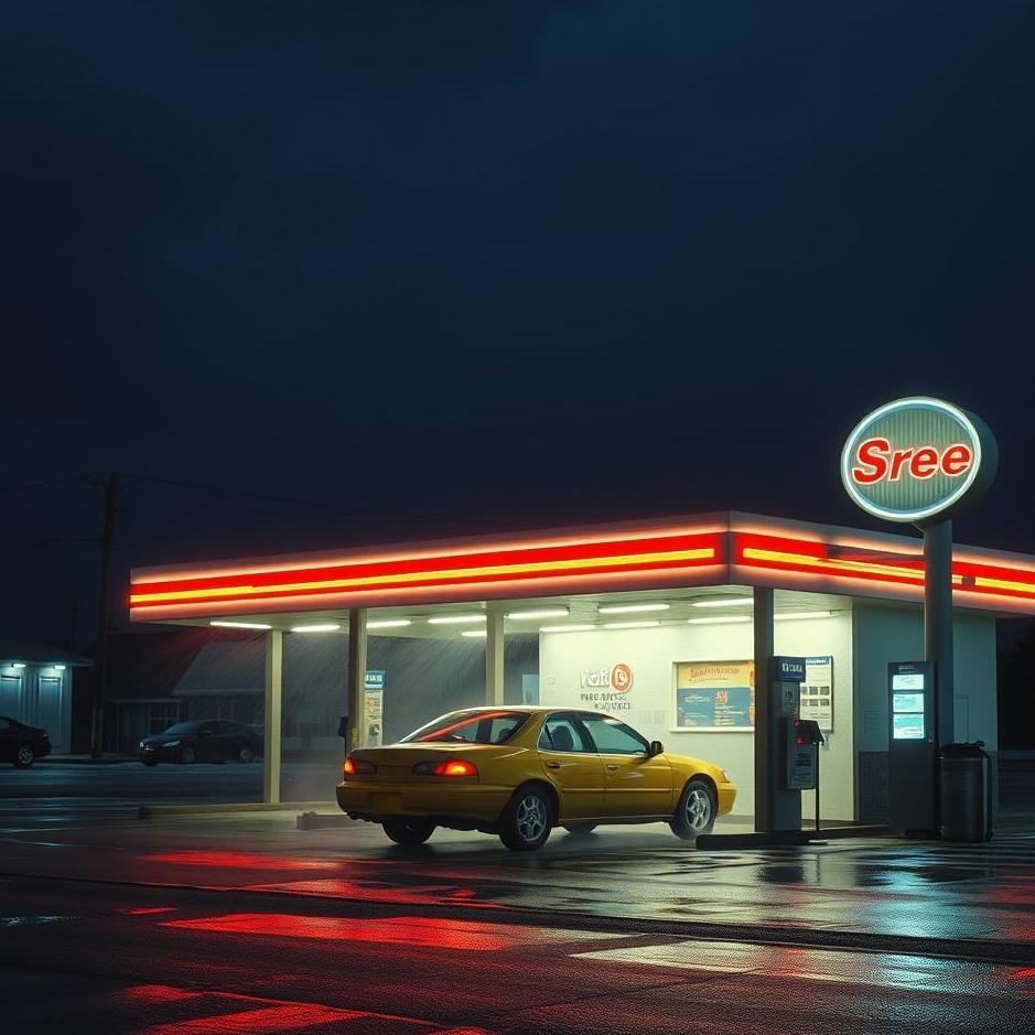 Dream : A car wash at night in a dream