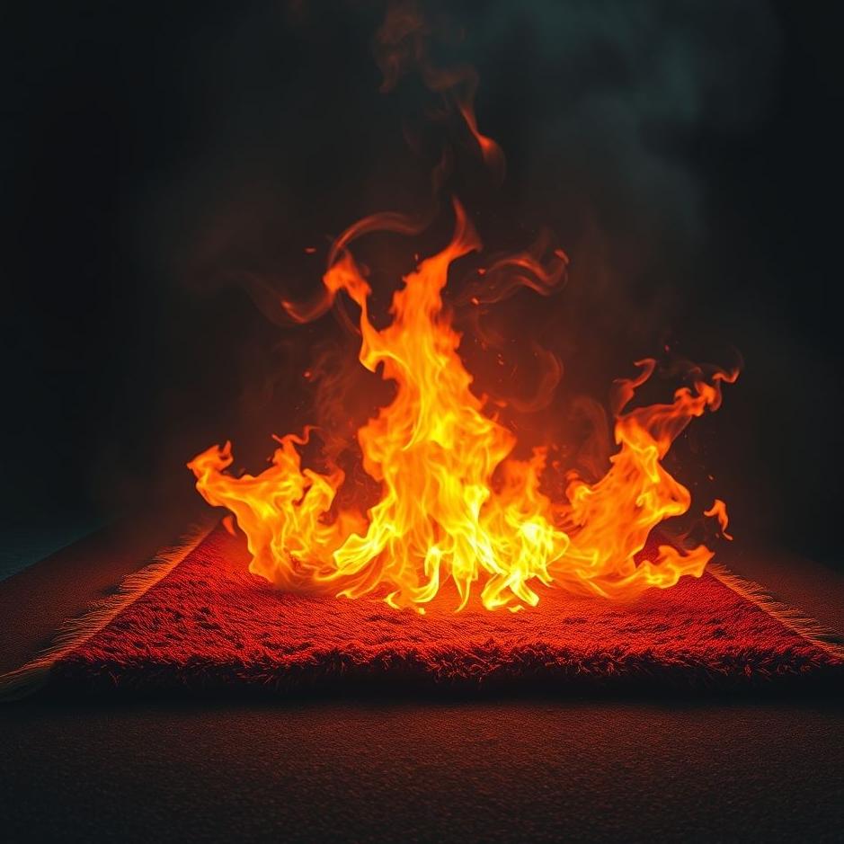 Dream : A carpet catching fire in a dream