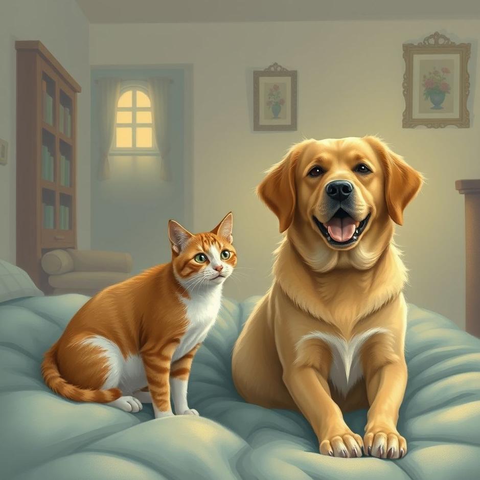 Dream : A cat and a dog in your house in a dream