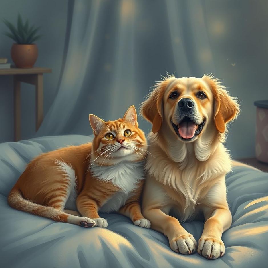 Dream : A cat and dog at home in a dream