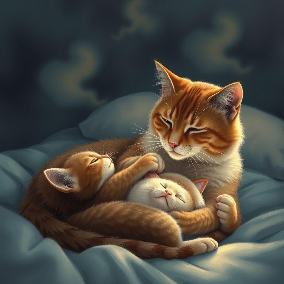 Dream : A cat giving birth at home in a dream