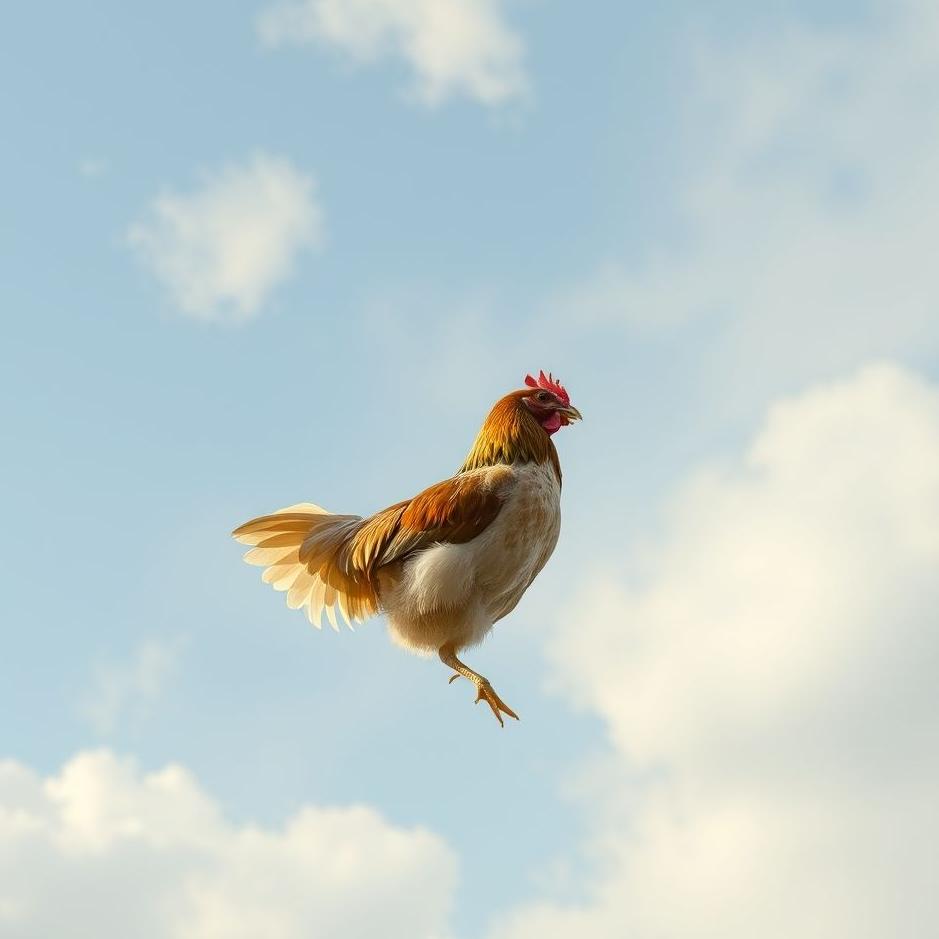 Dream : A chicken in the air in a dream