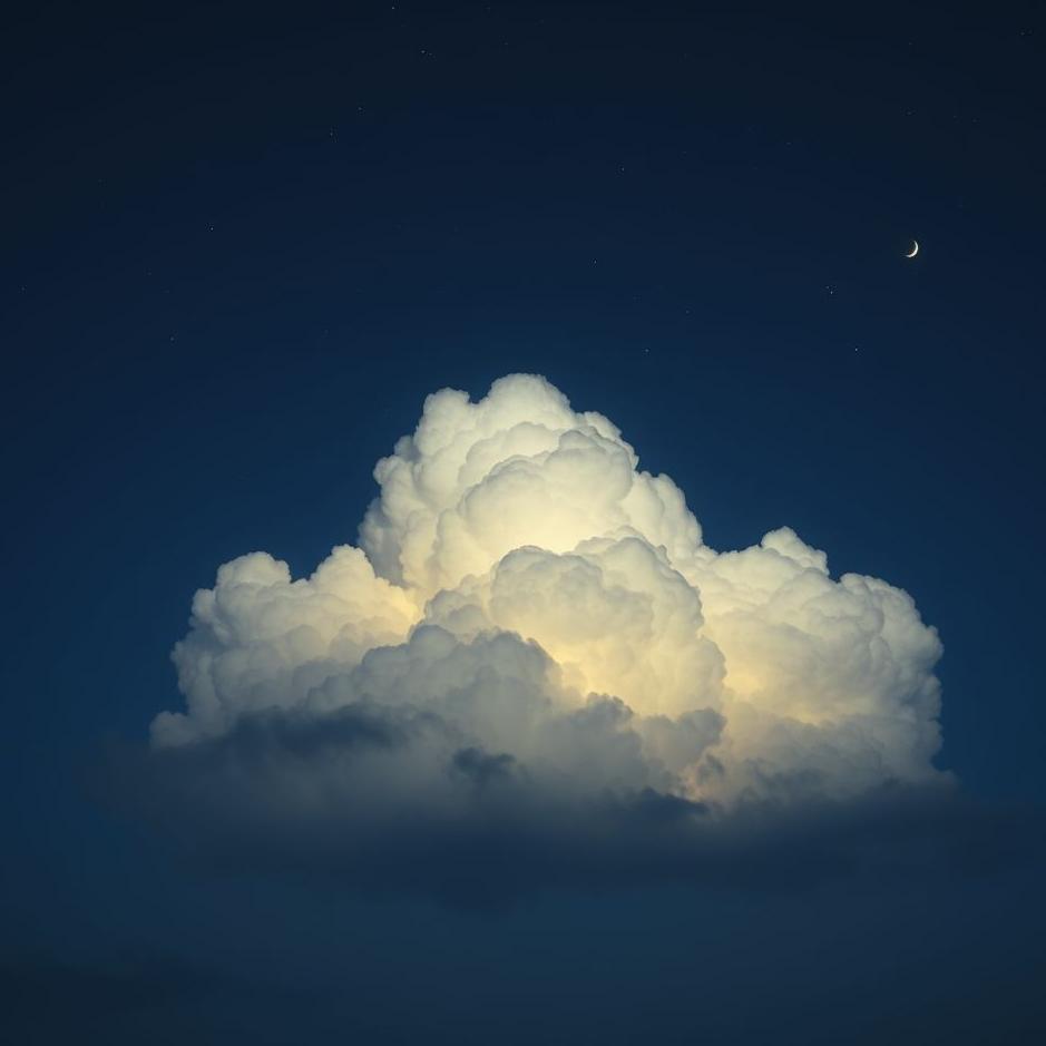 Dream : A cloud at night in a dream