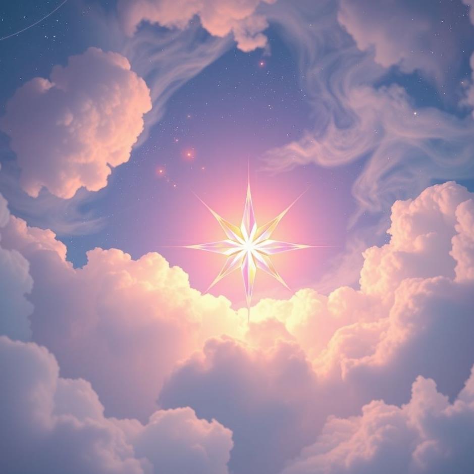 Dream : A colorful star in the sky in a dream