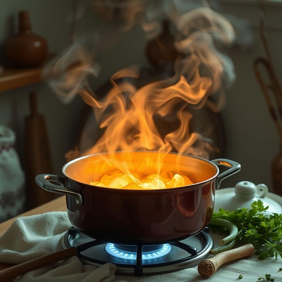 Dream : A cooking pot at home in a dream