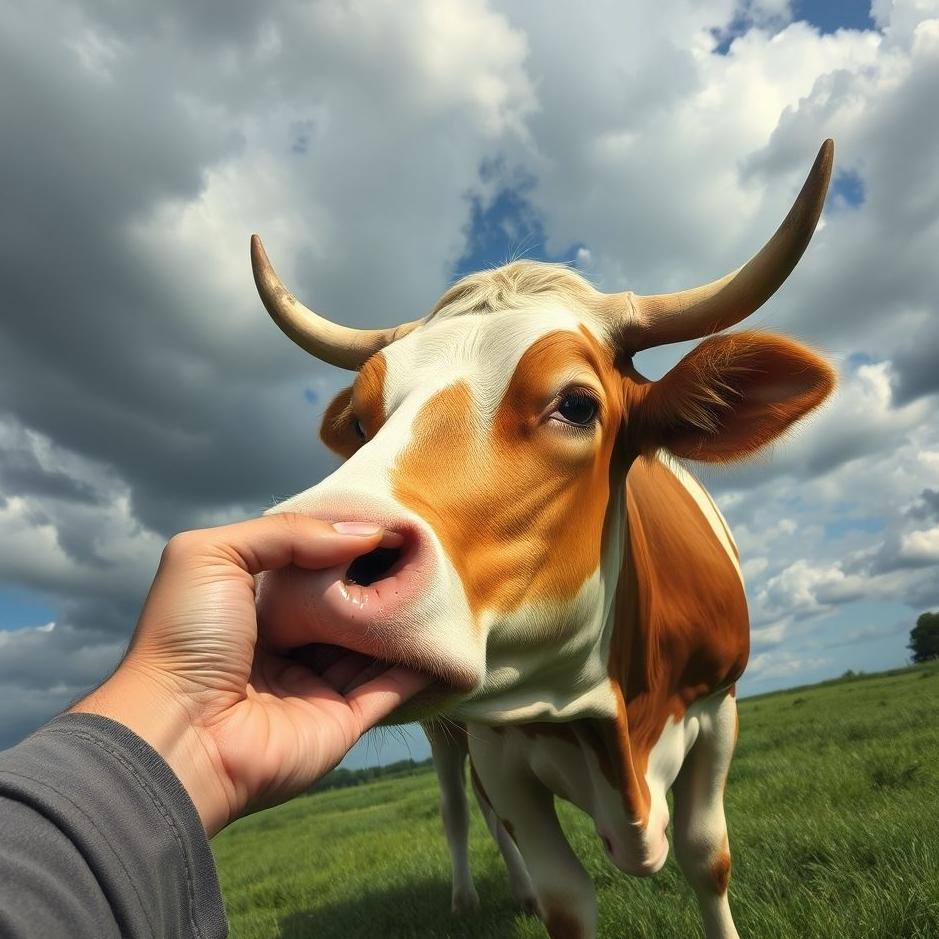 Dream : A cow bite your hand in a dream