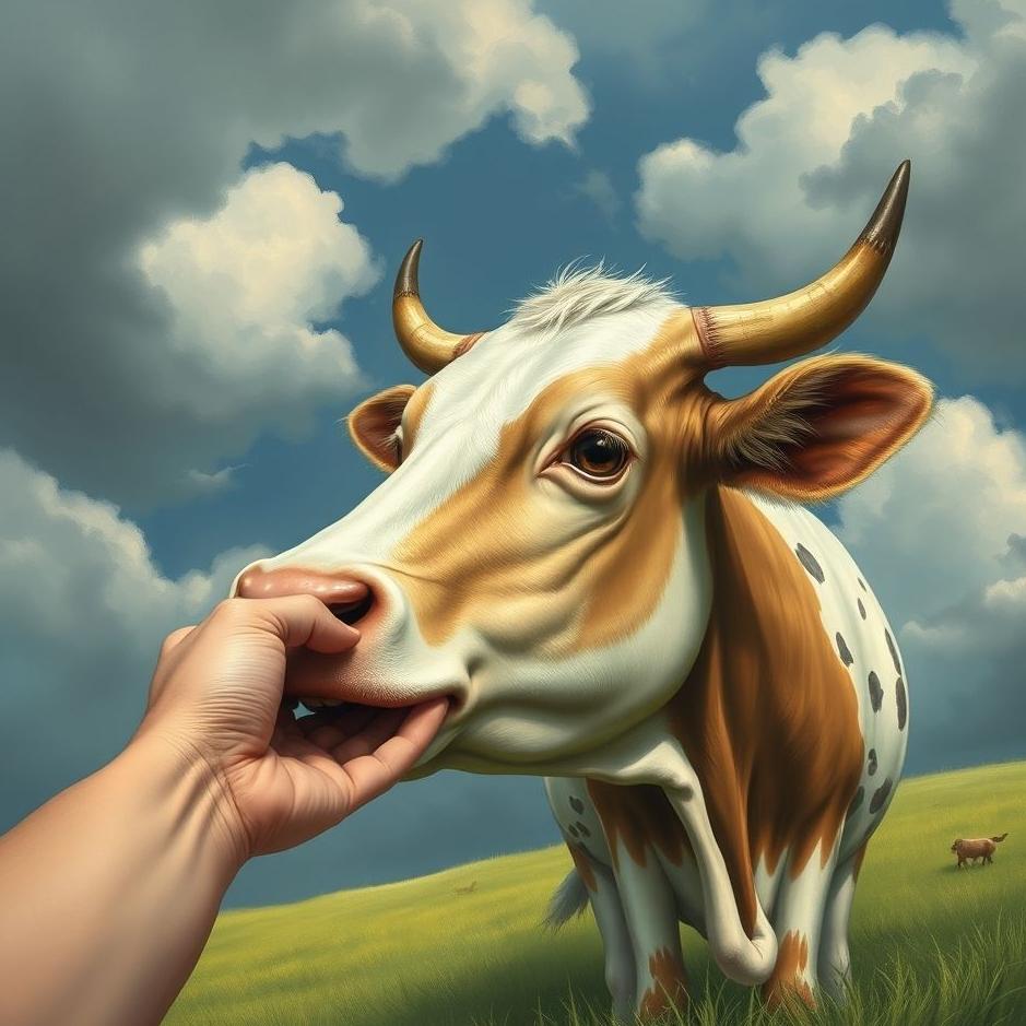 Dream : A cow biting your hand in a dream