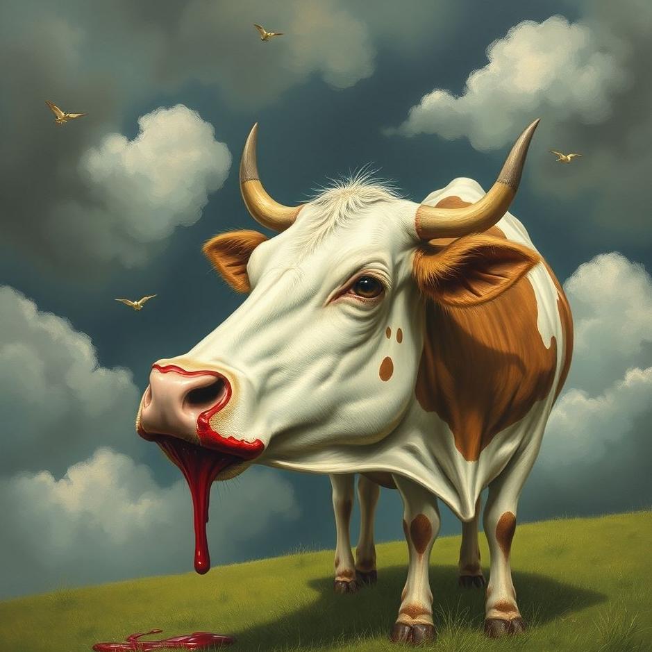 Dream : A cow bleeding from its mouth in a dream