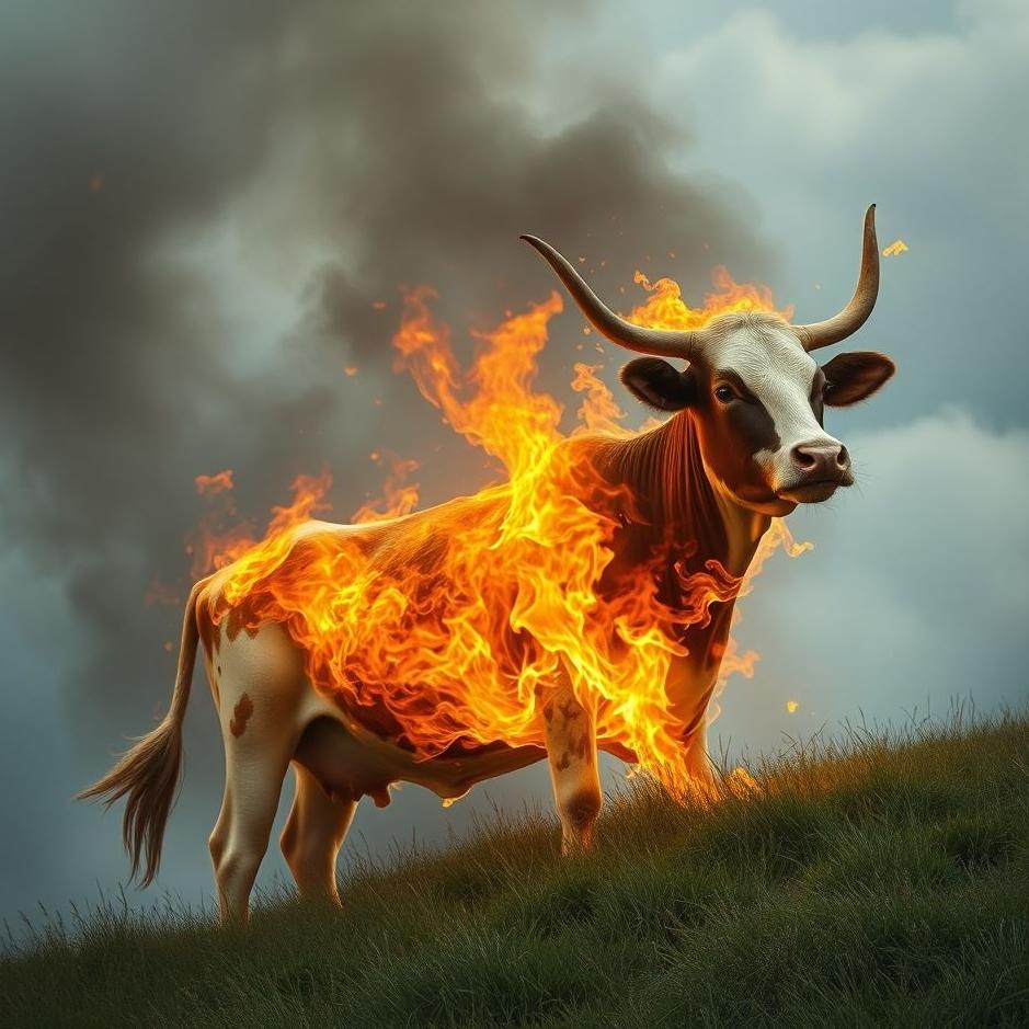 Dream : A cow burning in a dream