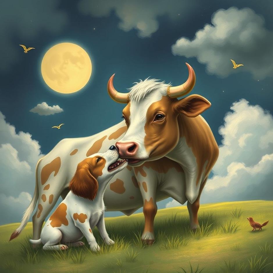 Dream : A cow eating a dog in a dream