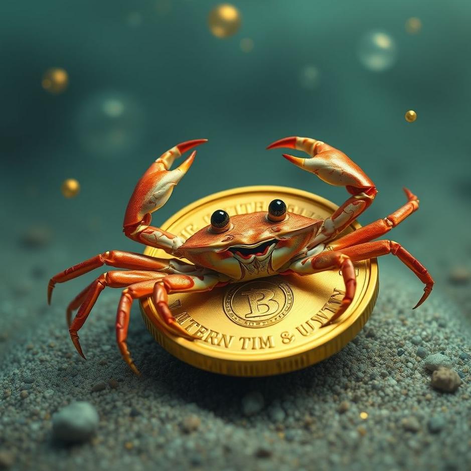 Dream : A crab in a gold coin in a dream