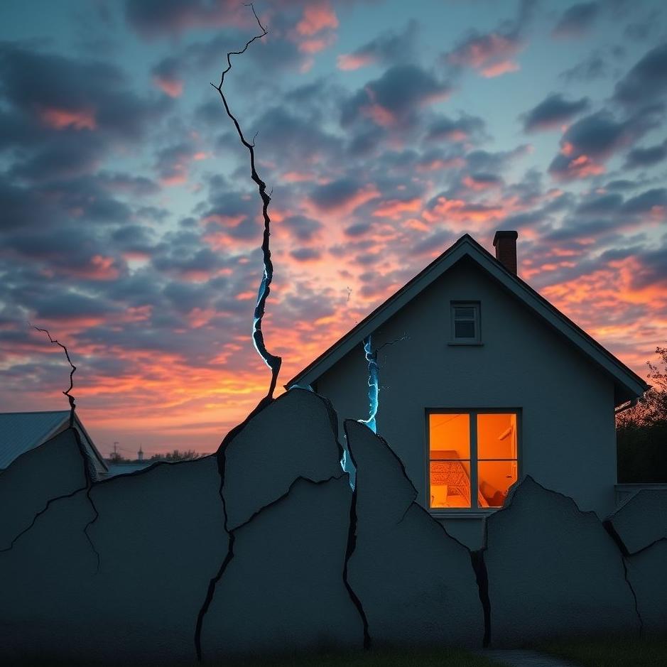 Dream : A cracked wall of a house in a dream
