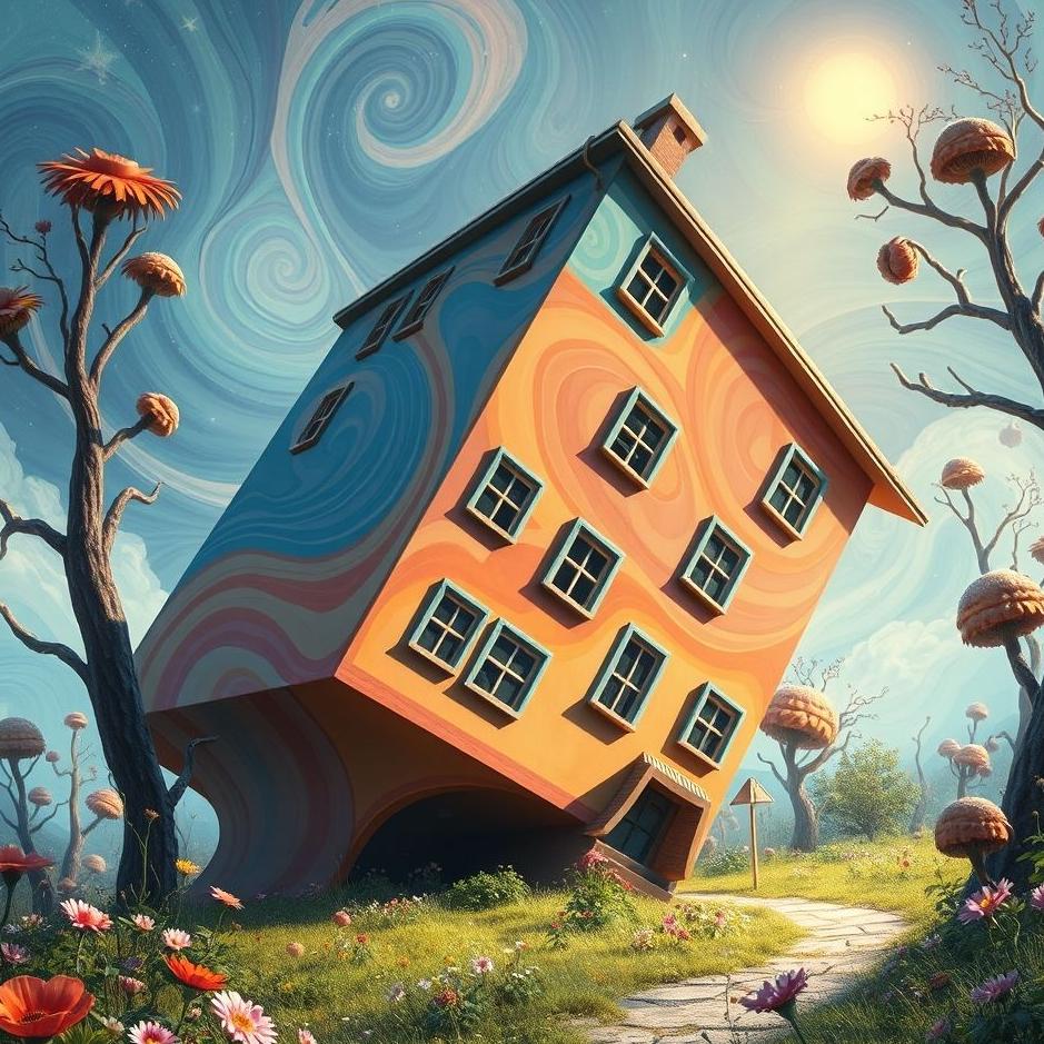 Dream : A crooked building in a dream