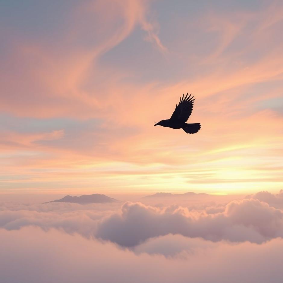 Dream : A crow in the sky in a dream