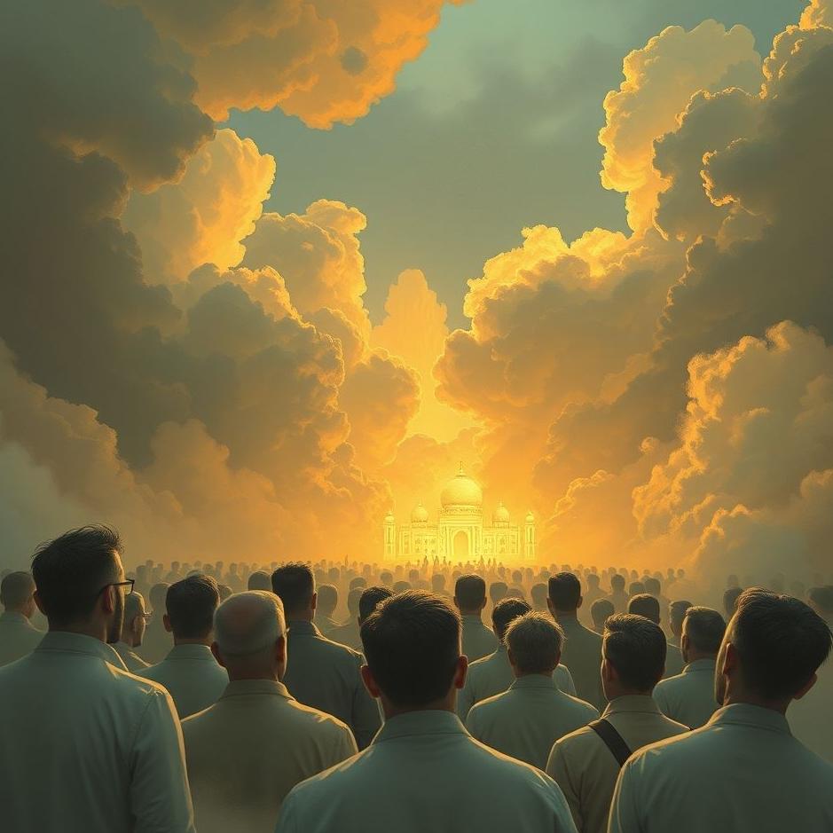 Dream : A crowd of men in a dream