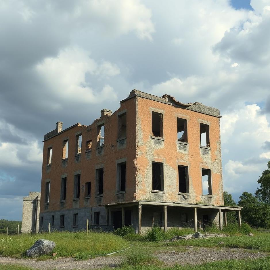 Dream : A damaged building in a dream