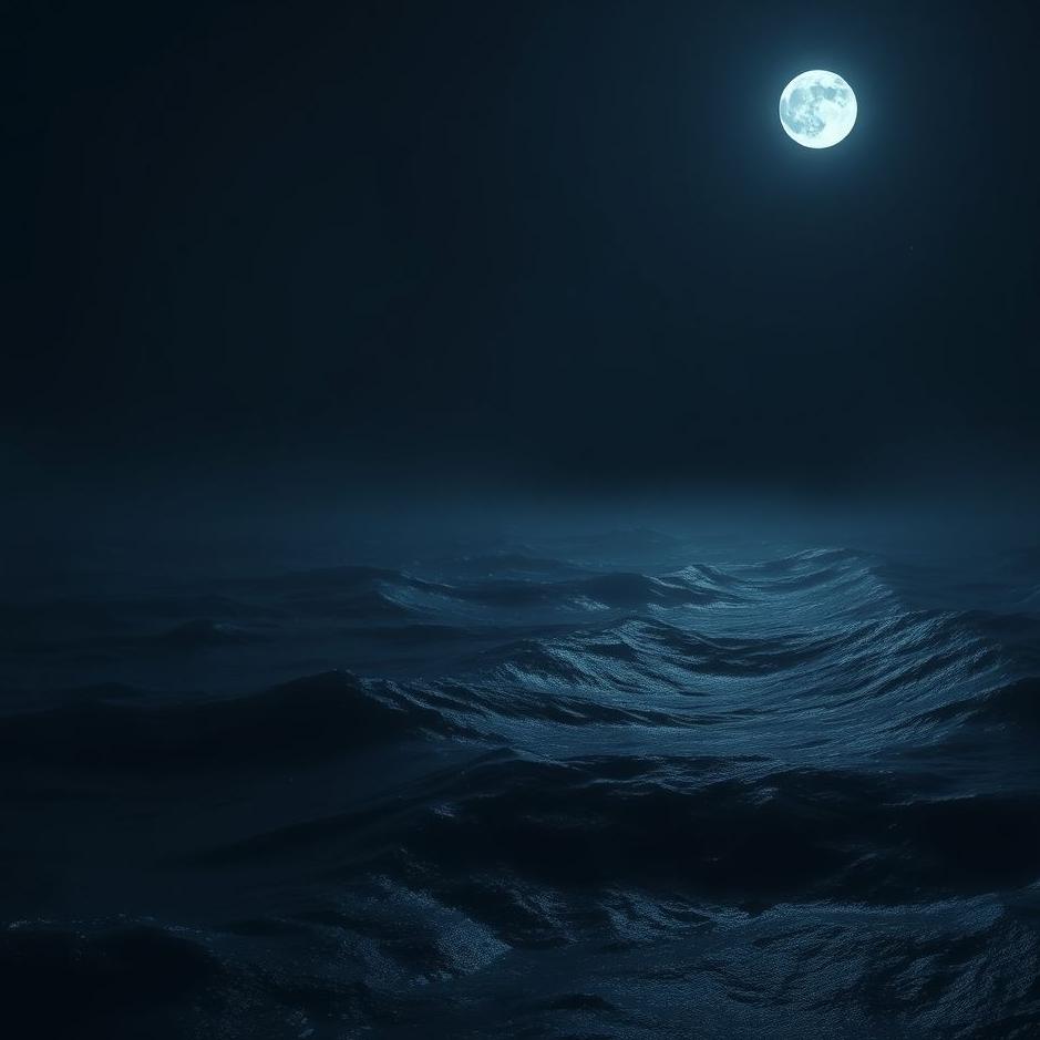 Dream : A dark sea at night in a dream