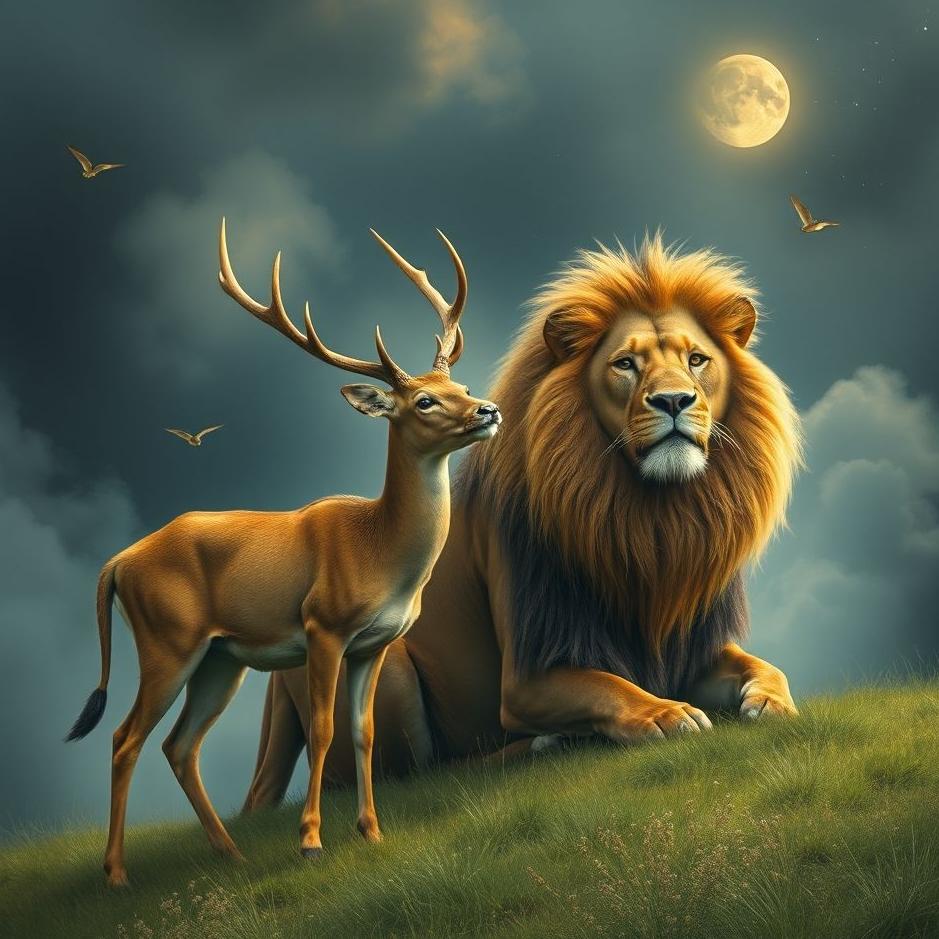 Dream : A deer and a lion in a dream