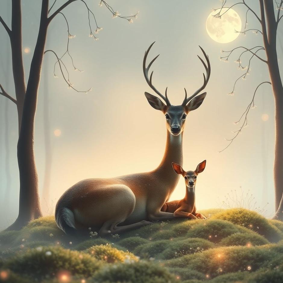 Dream : A deer and its young in a dream