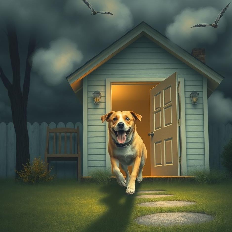Dream : A dog coming out of the house in a dream